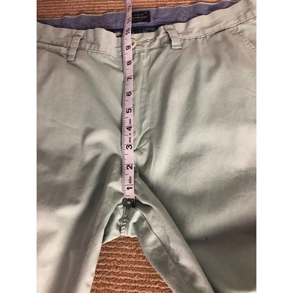 J. Crew Mens stretch Lightweight Cotton Chino Pants 32/34 Green‎
